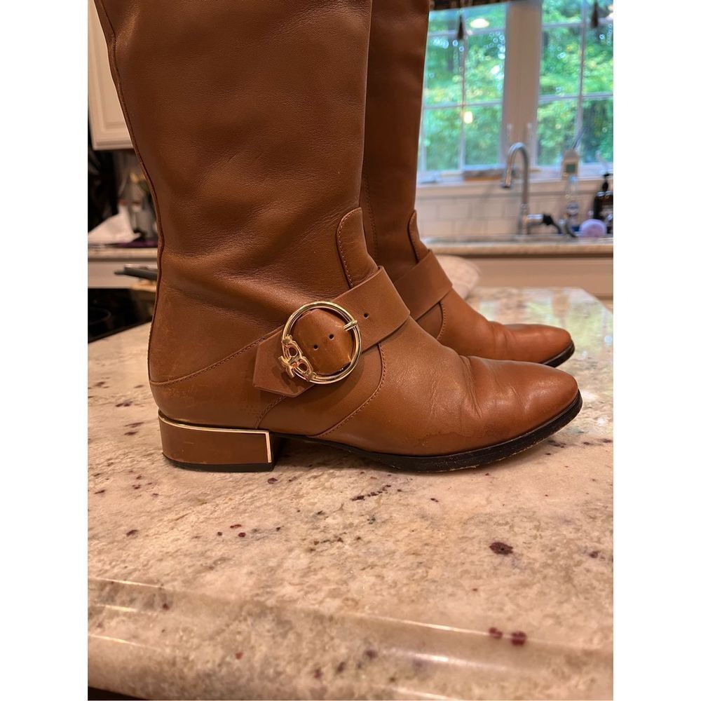 Tory Burch Sofia Brown Leather Riding Boots sz 7-1/2 - Picture 2 of 9